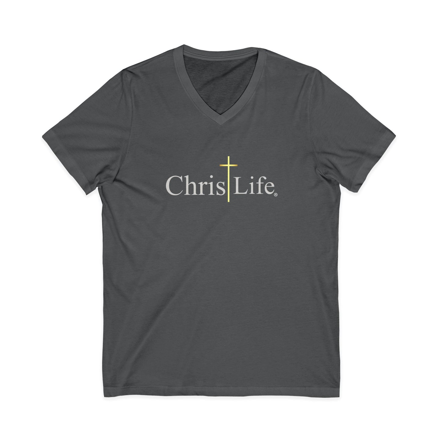 ChristLife, Christian V-Neck Tee | Inspirational Shirt for Faith, Casual Wear, Unisex