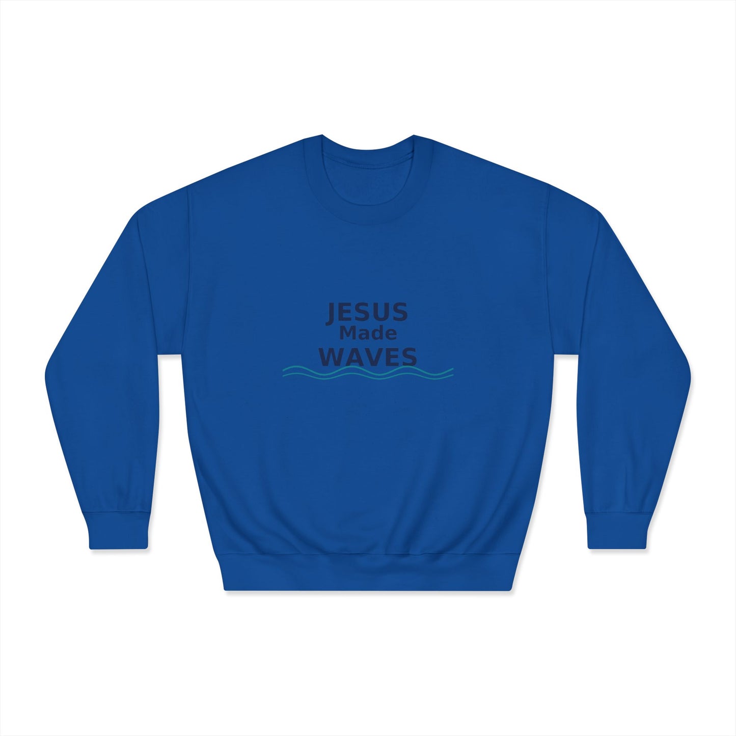 Jesus Made Waves Sweatshirt, Unisex Crewneck, Christian Apparel, Inspirational Gift, Casual Wear, Bible Verse Sweatshirt, Surfer Wear, Beach Vibe
