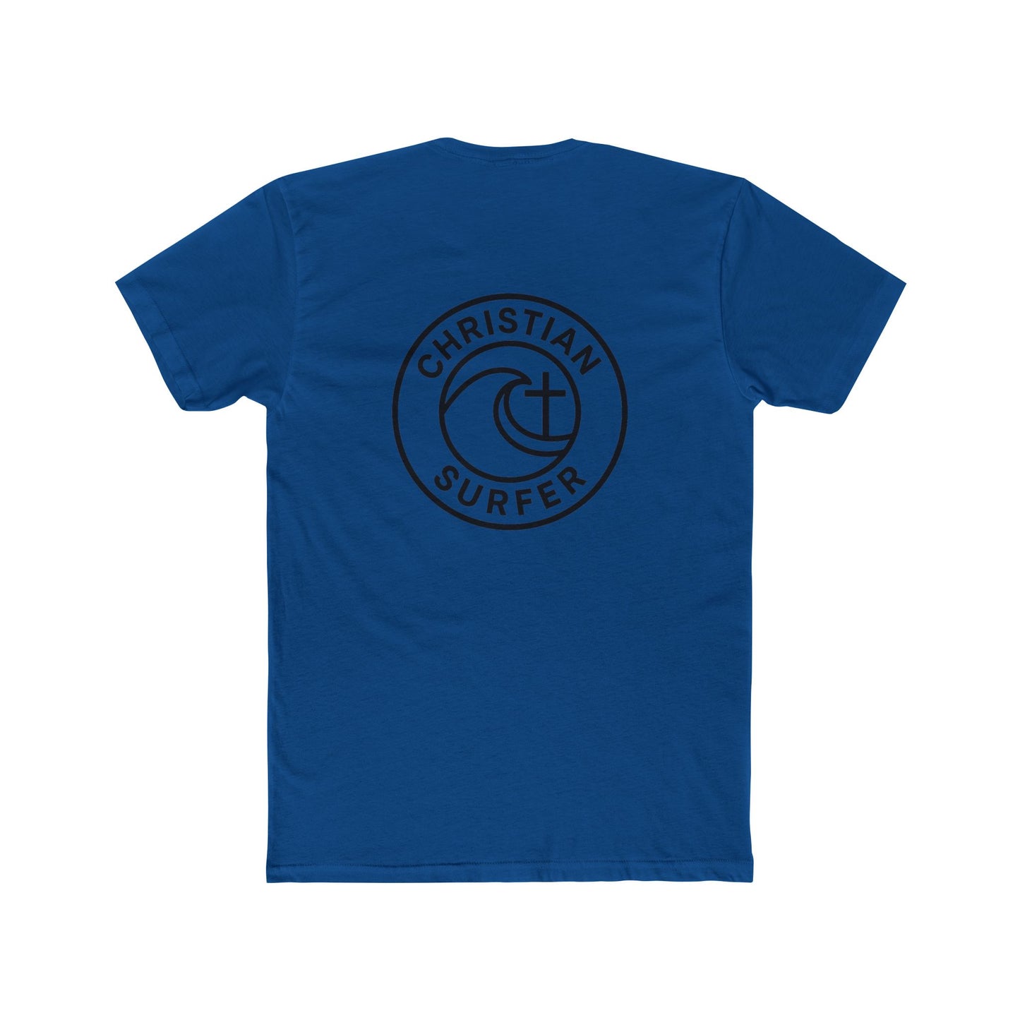 Christian Surfer T-Shirt — Back of the shirt with Faith & Wave Logo