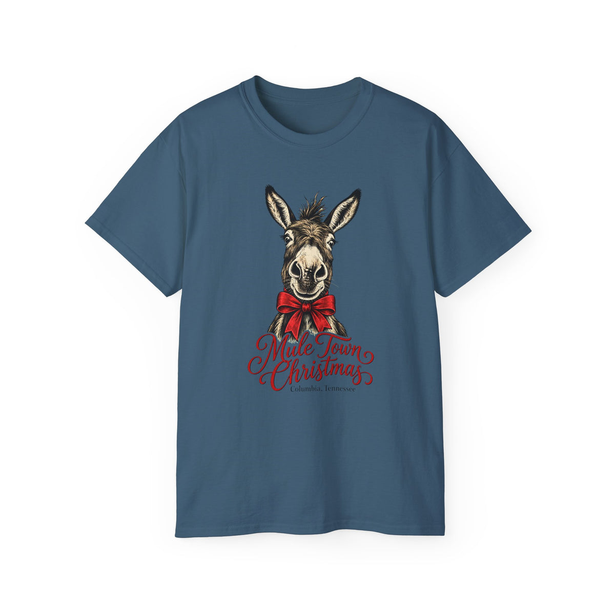 Christmas Mule T‑Shirt - "Mule Town Christmas" Holiday Donkey Tee