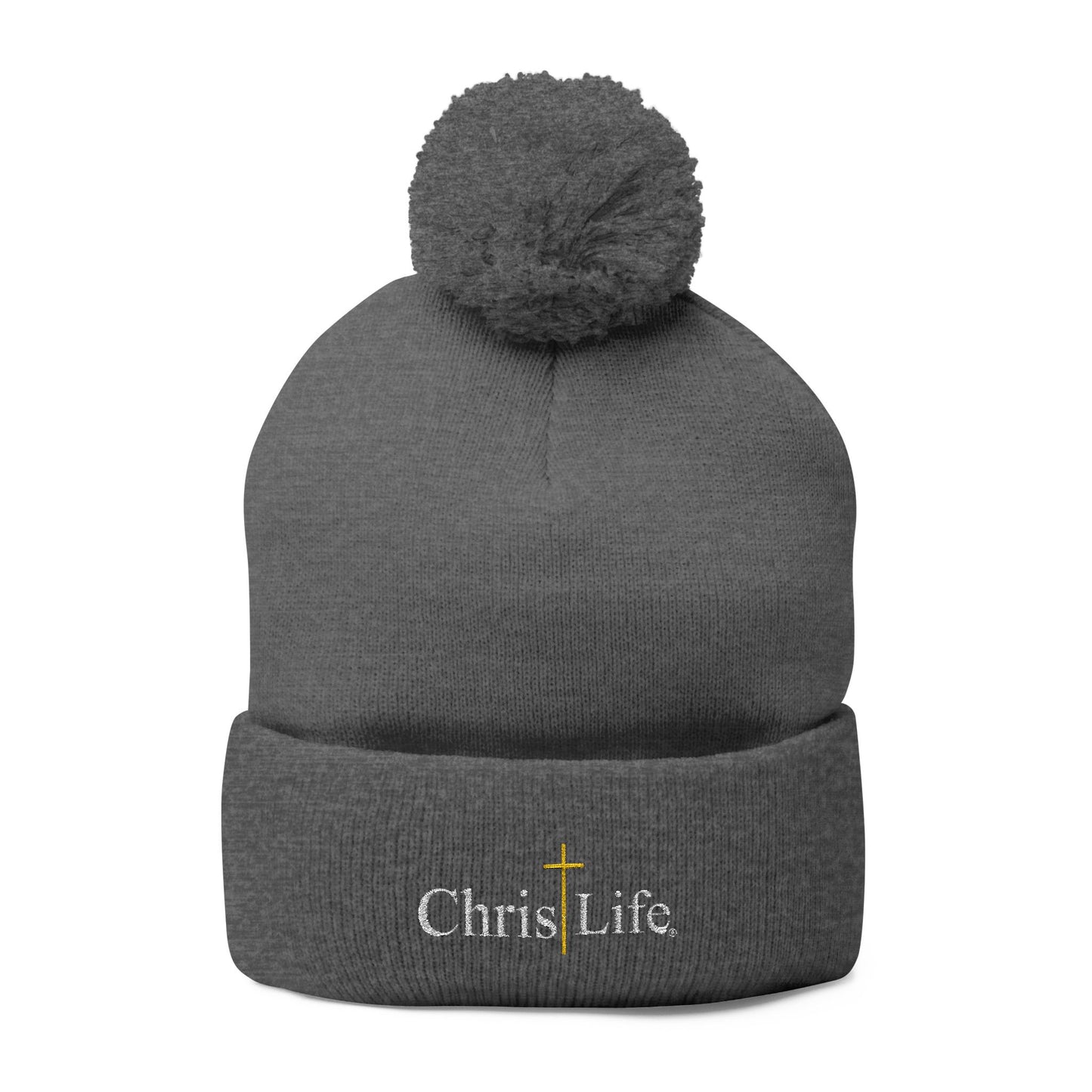 Cozy Embroidered Pom-Pom Knit Winter Beanie - ChristLife