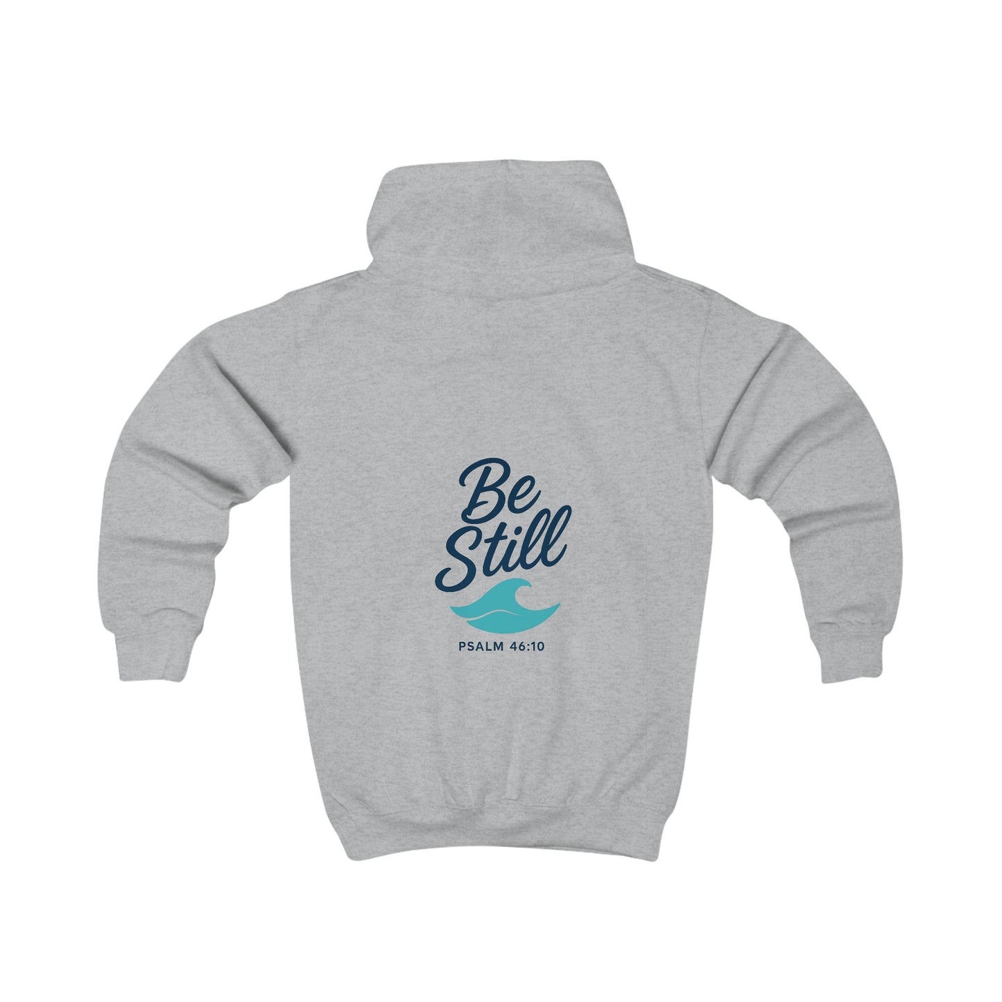 Kids Hoodie with 'Be Still' Wave Design - Relaxed Vibe, Perfect for Playtime, Gifts for Birthdays, Holidays, Spiritual Events
