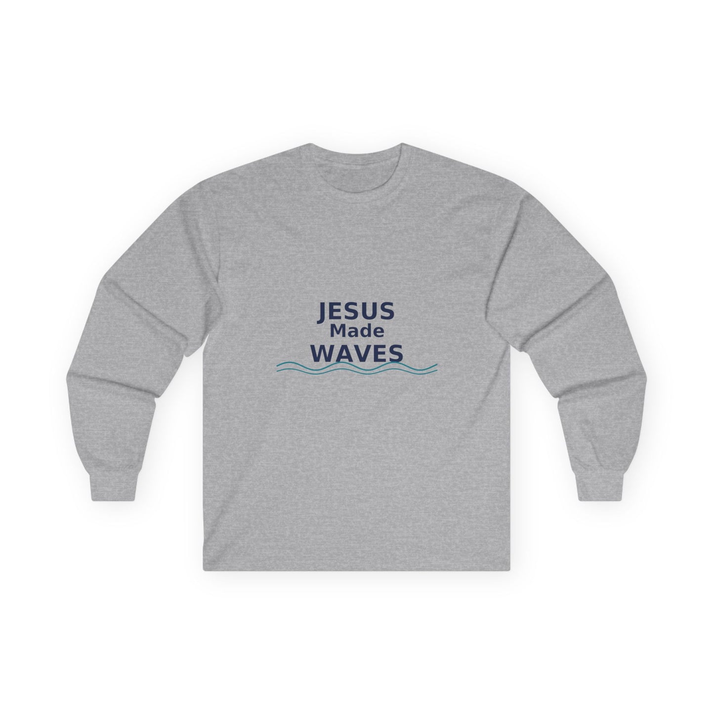Jesus Made Waves - Christian Inspirational Long Sleeve Tee, Faith T-Shirt,Religious Gift, Unisex Top, Casual Wear, Surfer Faith, Beach Wear, Vacation