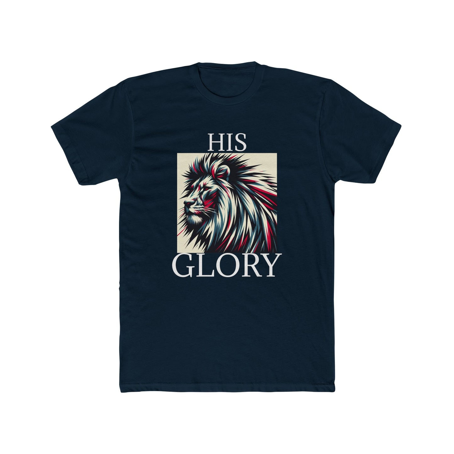 Unisex Cotton Crew Tee - HIS GLORY, Majestic Lyon