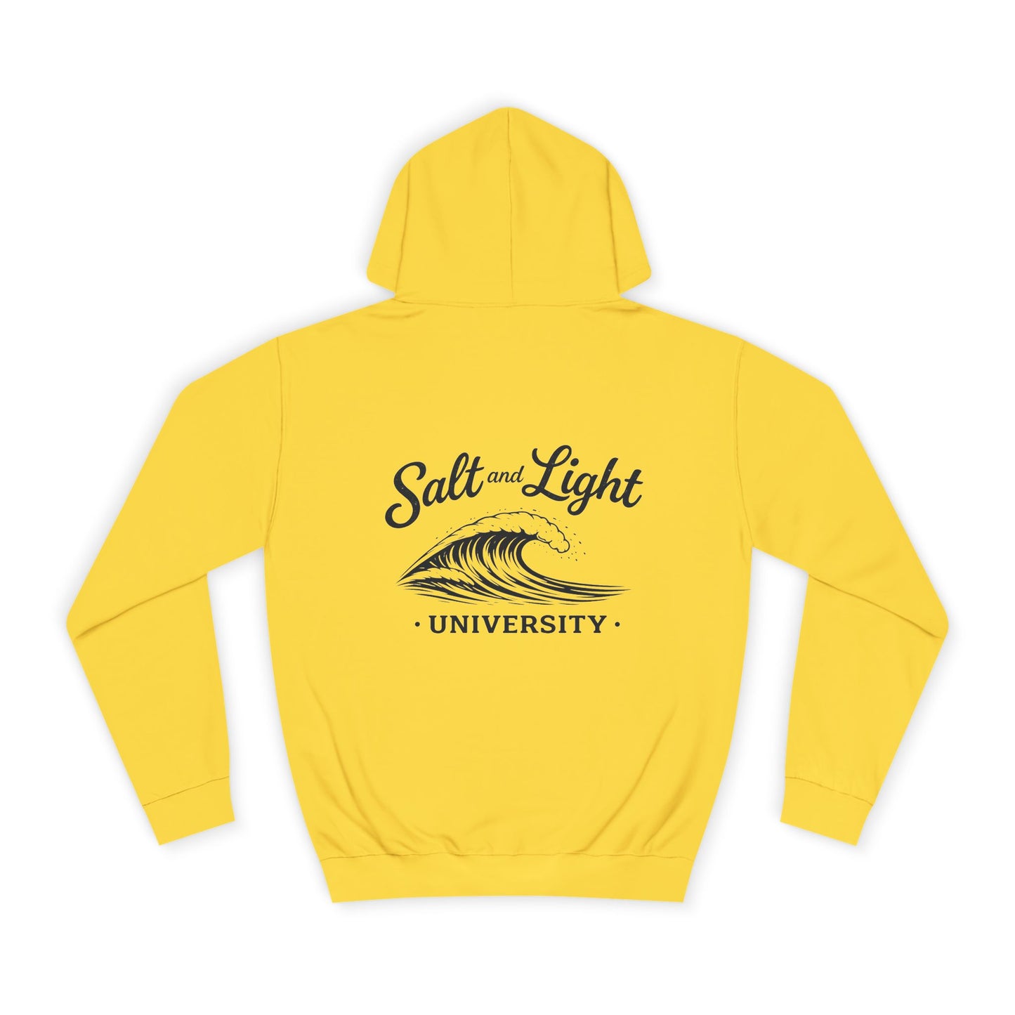 College Hoodie — "Salt and Light University" Vintage Wave Graphic