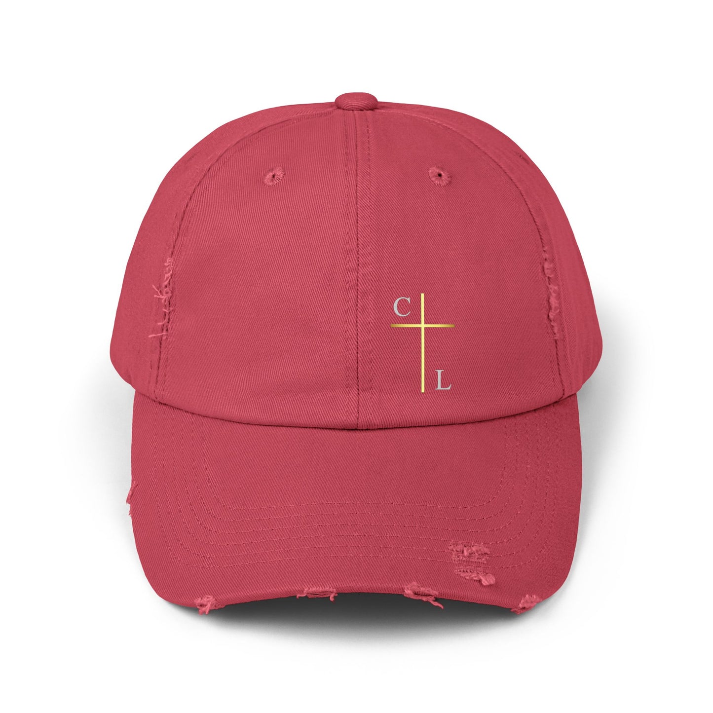 Unisex Distressed Cap with C/L Logo