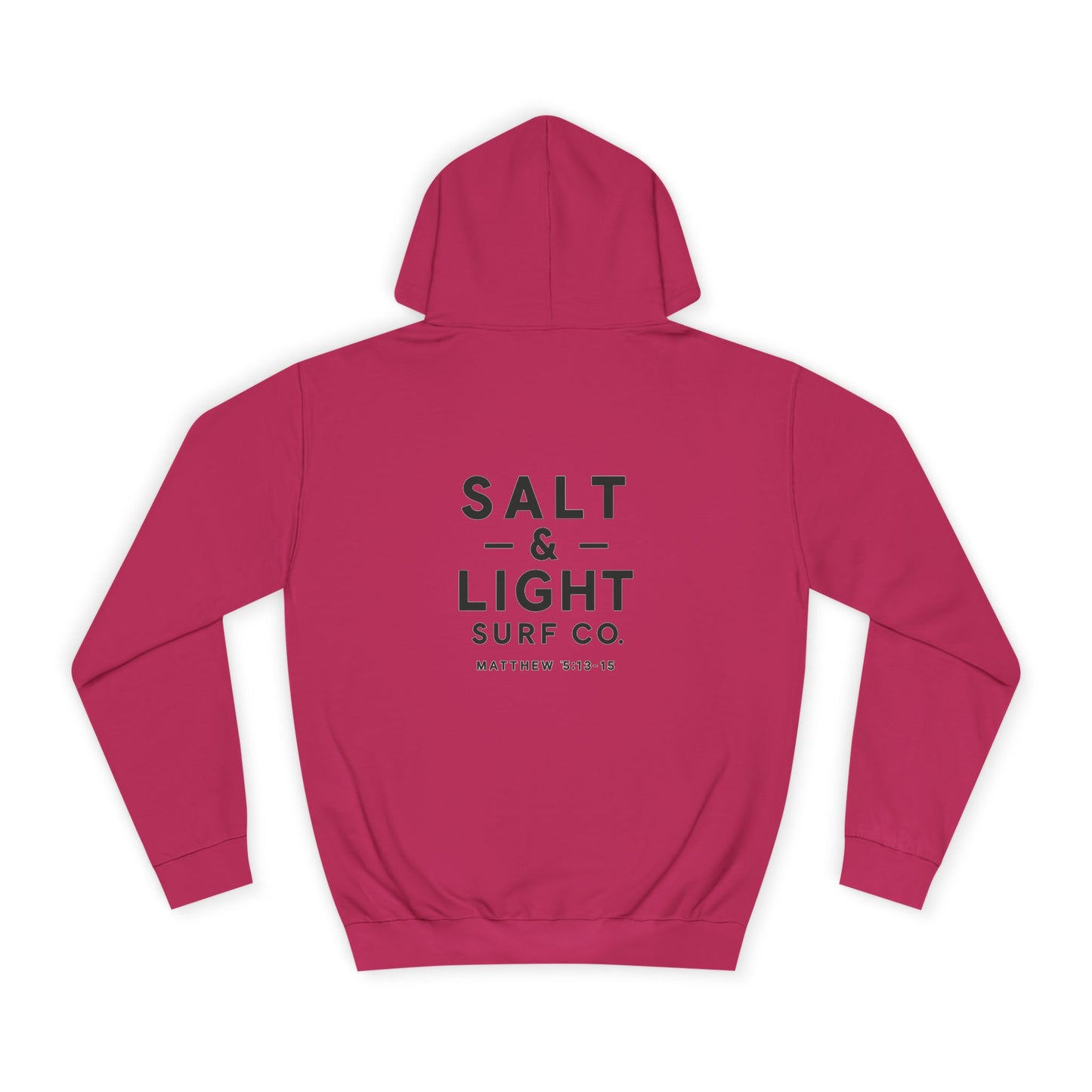 Salt and Light  Surf Co - Unisex College Hoodie, Cozy University Sweatshirt, Surf-Inspired Hoodie, Casual College Apparel, Faith-Based Surf Gear, Gift for Students