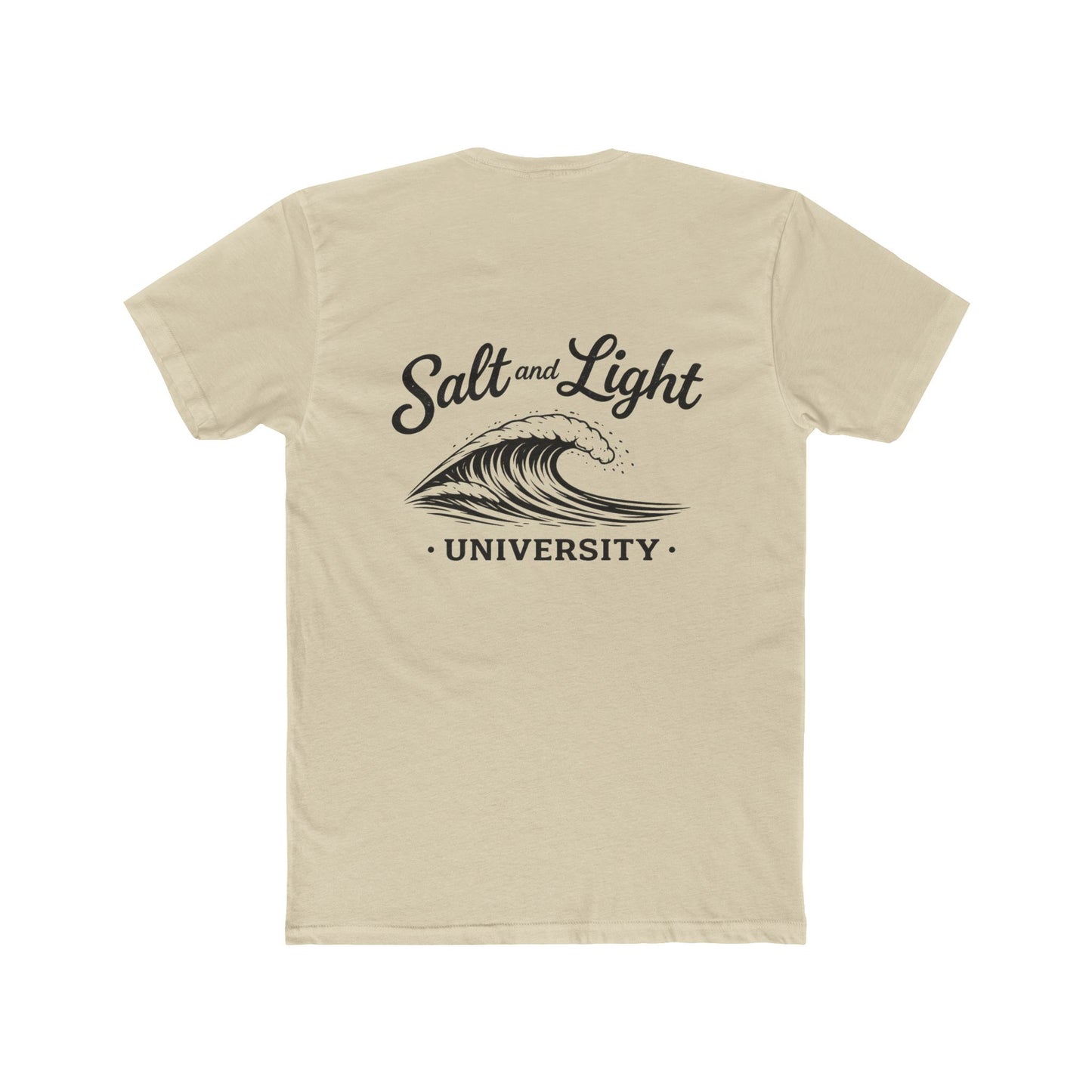 Salt and Light University T-Shirt — Vintage Coastal Wave Graphic on the back of shirt