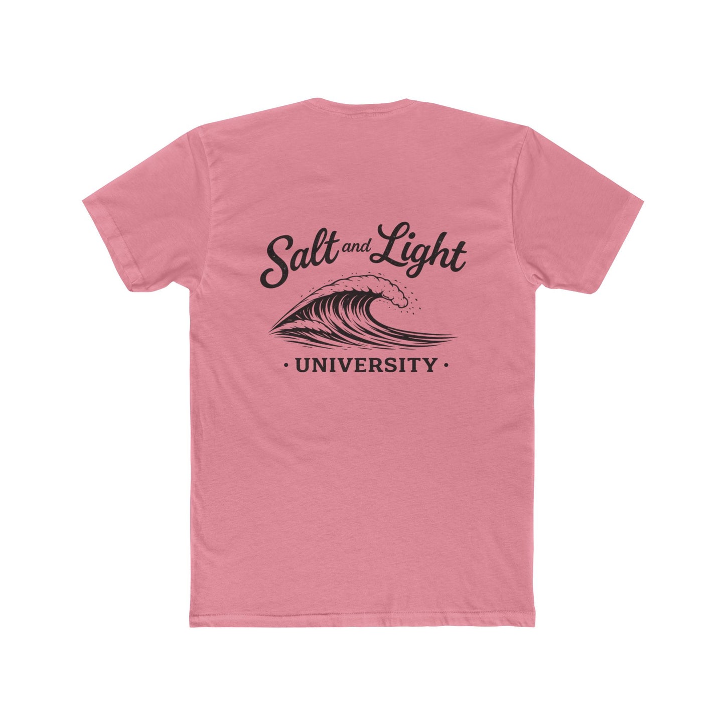 Salt and Light University T-Shirt — Vintage Coastal Wave Graphic on the back of shirt
