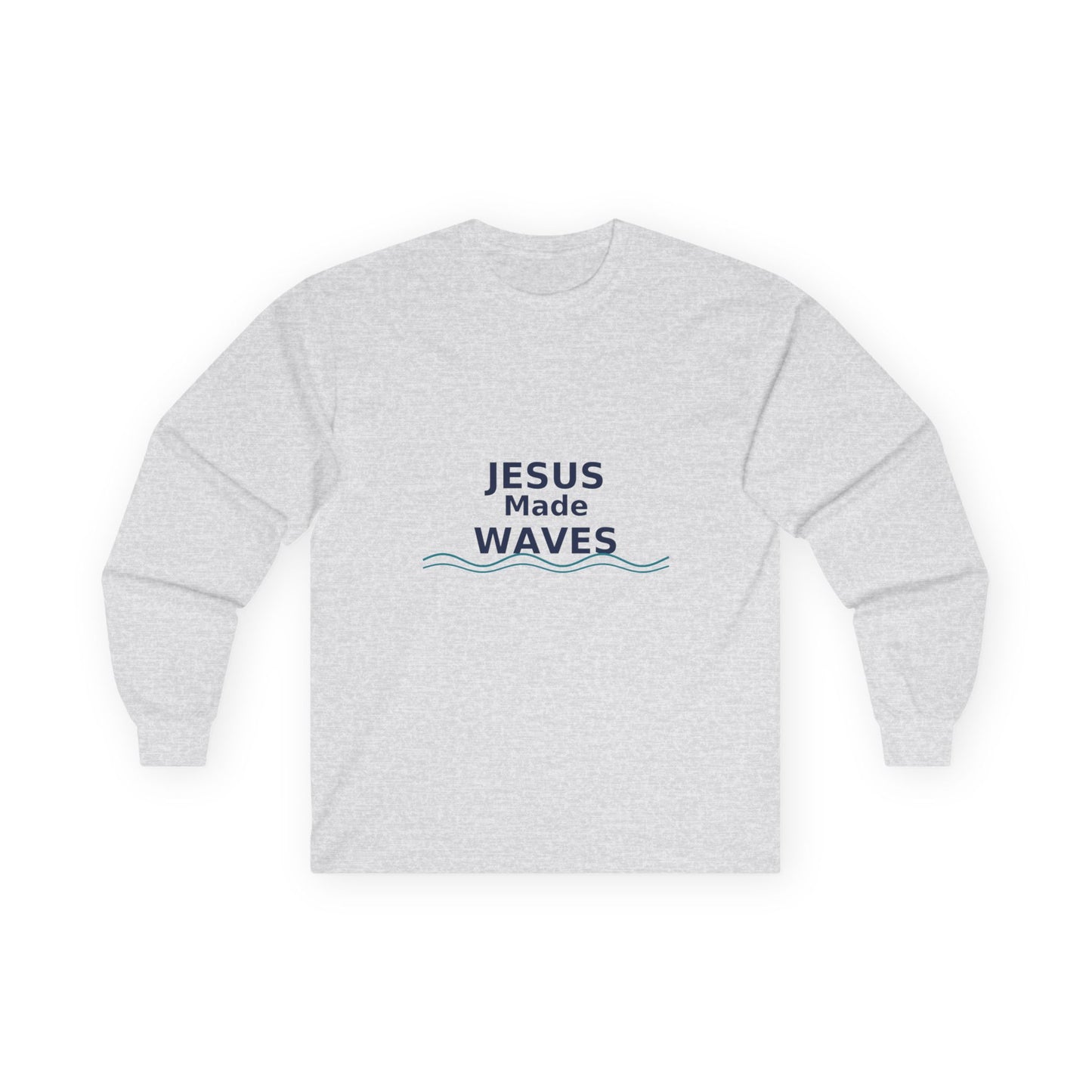 Jesus Made Waves - Christian Inspirational Long Sleeve Tee, Faith T-Shirt,Religious Gift, Unisex Top, Casual Wear, Surfer Faith, Beach Wear, Vacation
