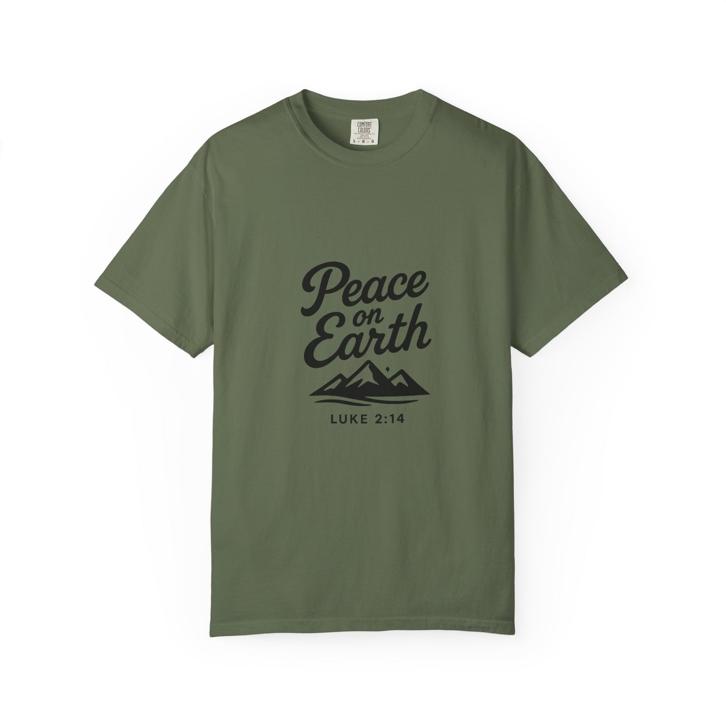 Peace on Earth Unisex T-shirt - Black Copy, Inspirational Graphic Tee for Nature Lovers, Christians, Faith