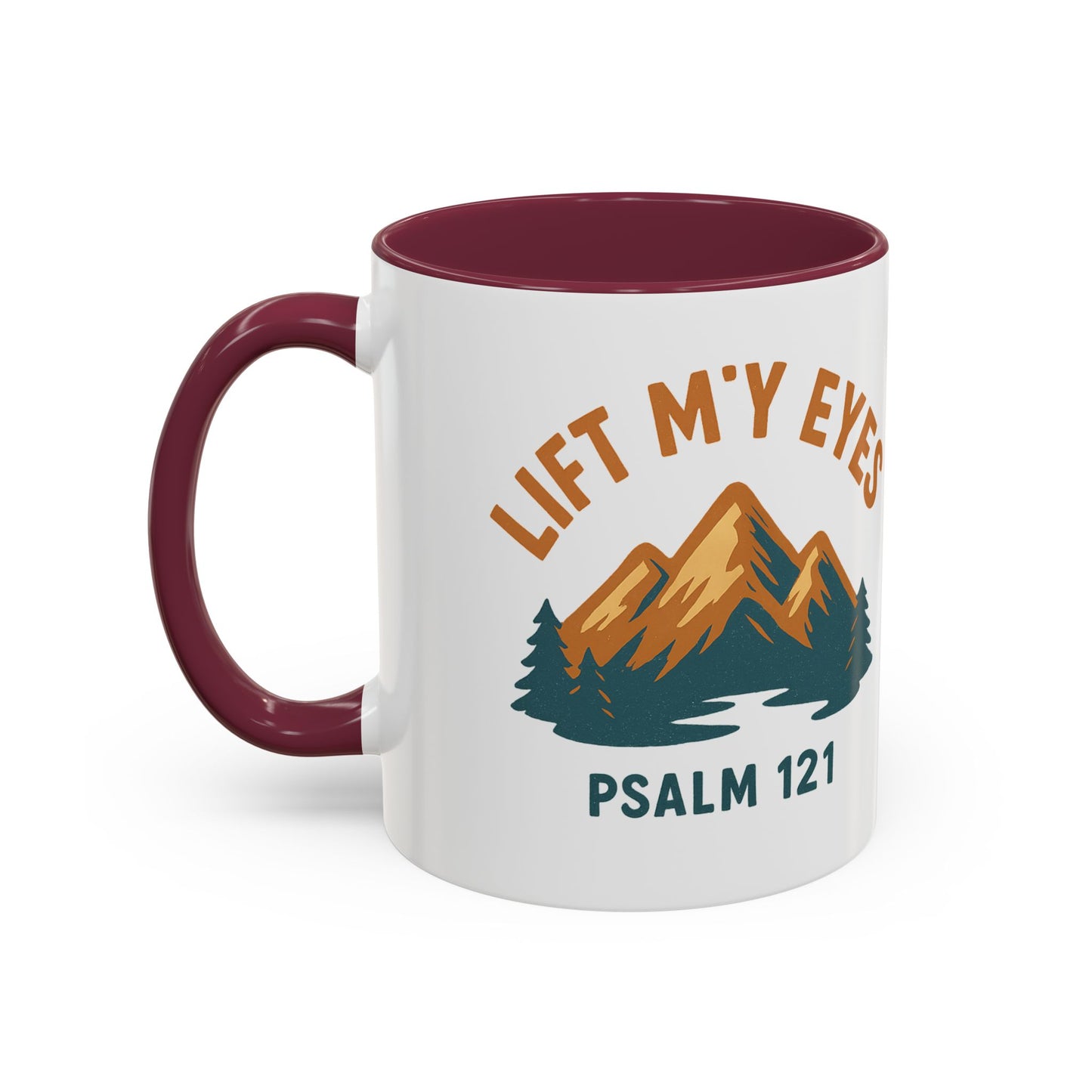 Christian Mountain Mug — "I Lift My Eyes" Psalm 121 Coffee Cup (11oz/15oz)
