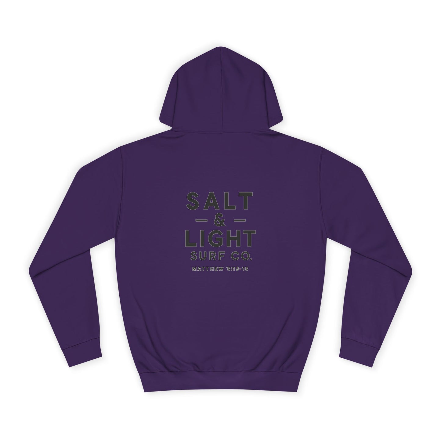 Salt and Light  Surf Co - Unisex College Hoodie, Cozy University Sweatshirt, Surf-Inspired Hoodie, Casual College Apparel, Faith-Based Surf Gear, Gift for Students