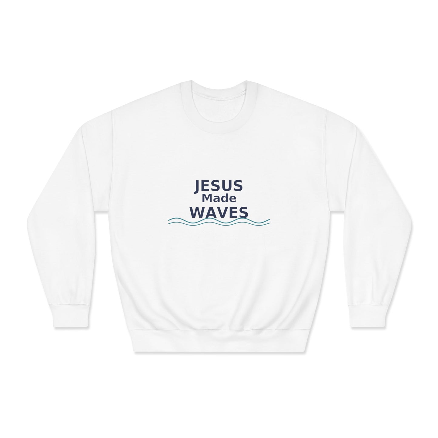 Jesus Made Waves Sweatshirt, Unisex Crewneck, Christian Apparel, Inspirational Gift, Casual Wear, Bible Verse Sweatshirt, Surfer Wear, Beach Vibe