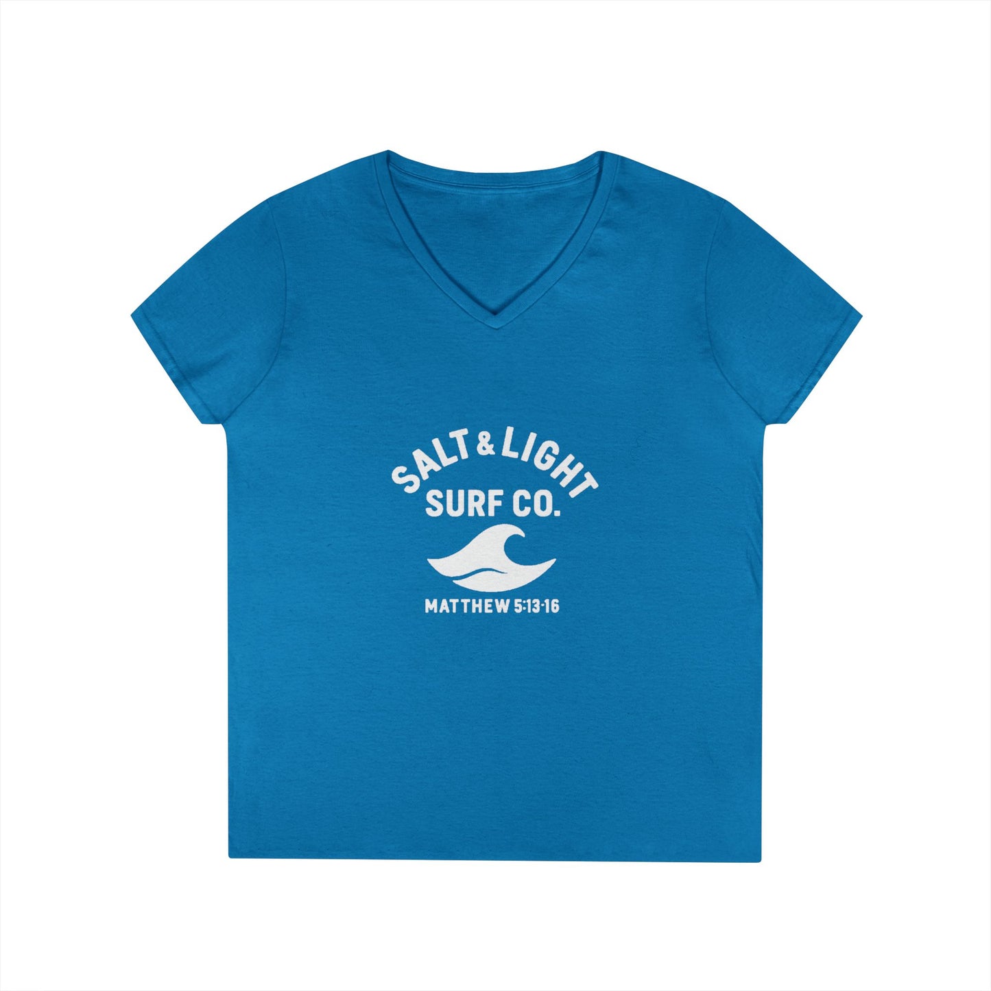 Salt and Light Surf Co/Faith Beach collection Ladies' V-Neck T-Shirt