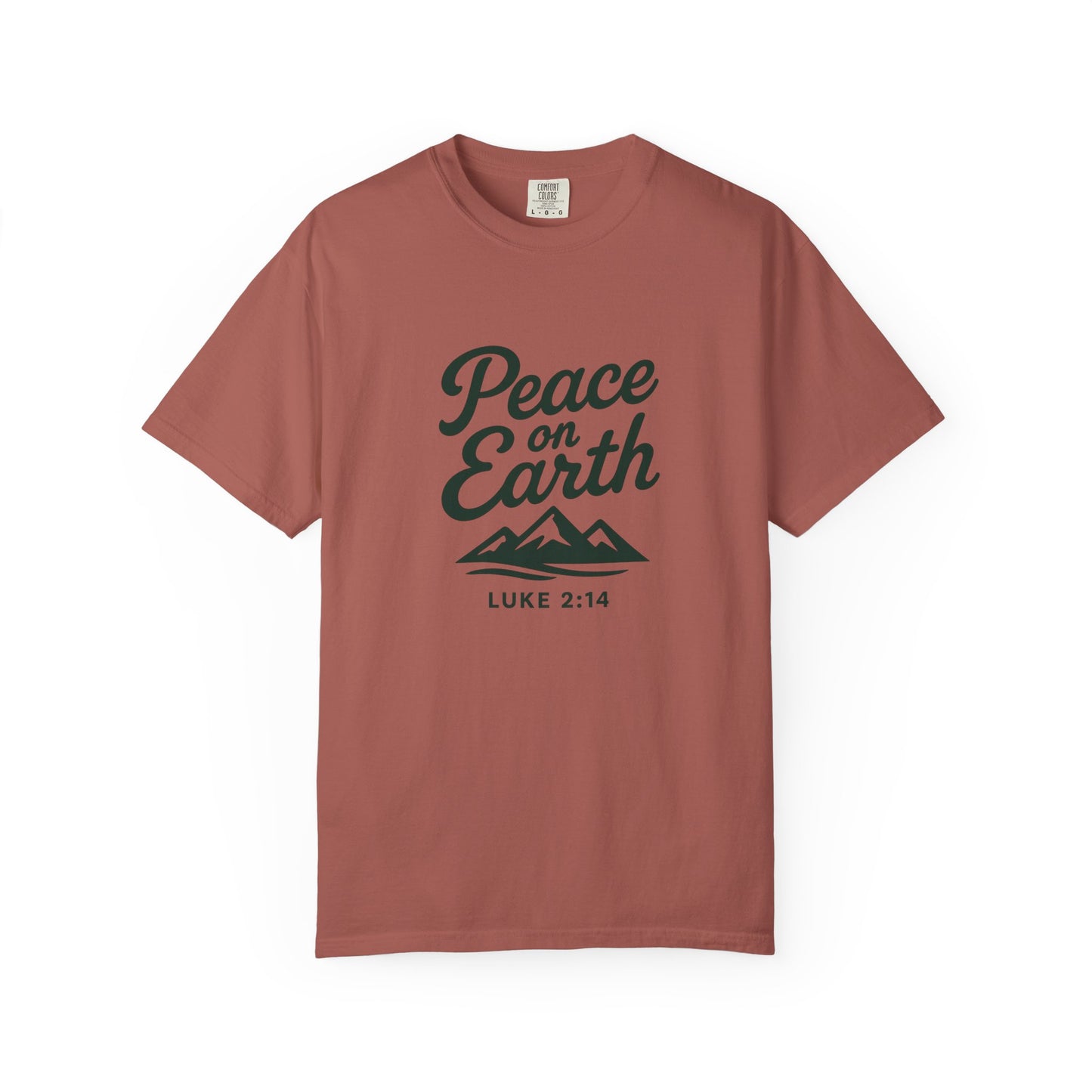 Peace on Earth T-Shirt, Dark Green Copy, Comfort Colors Tee