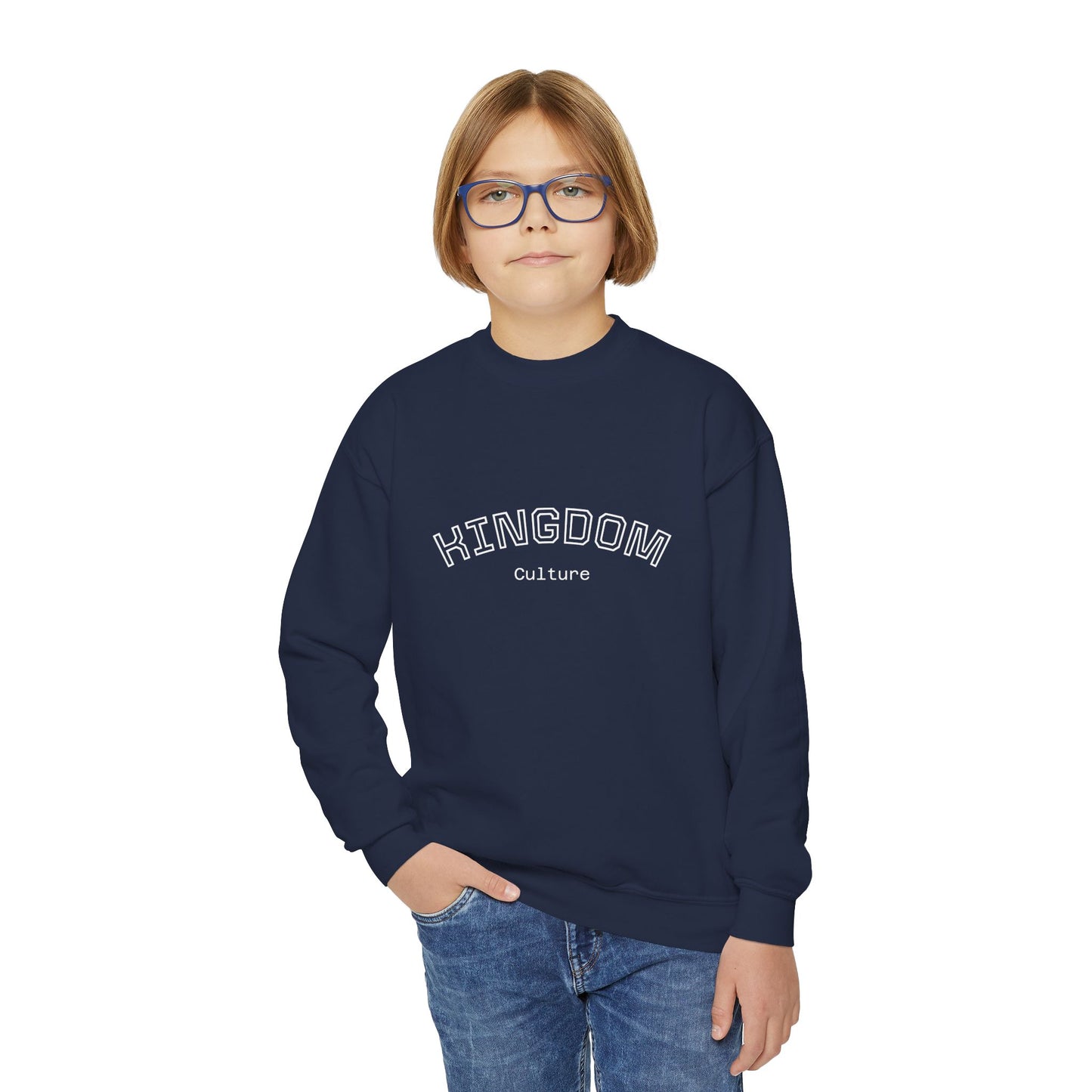 Youth Crewneck Sweatshirt - Cozy Kingdom Culture Pullover, Perfect for Kids & Teens, Great for Everyday Wear, Gifts, Casual Outfits