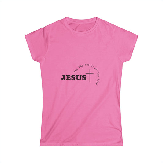 Women's Softstyle Cute Tee - Jesus, The Way, The Truth, The Life