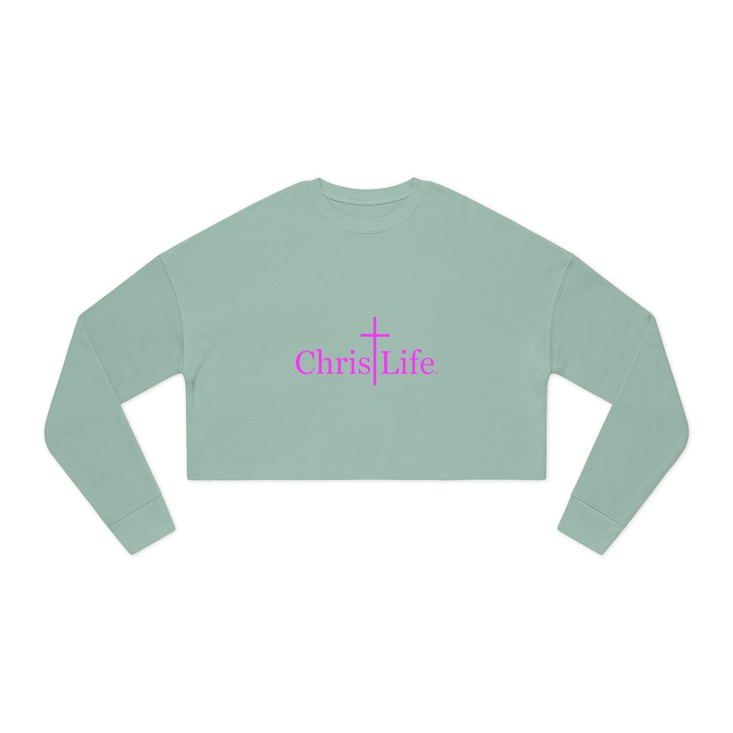 Women's Cropped Sweatshirt - Bold Hot Pink ChristLife Logo