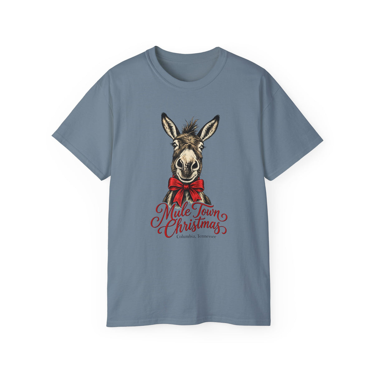 Christmas Mule T‑Shirt - "Mule Town Christmas" Holiday Donkey Tee
