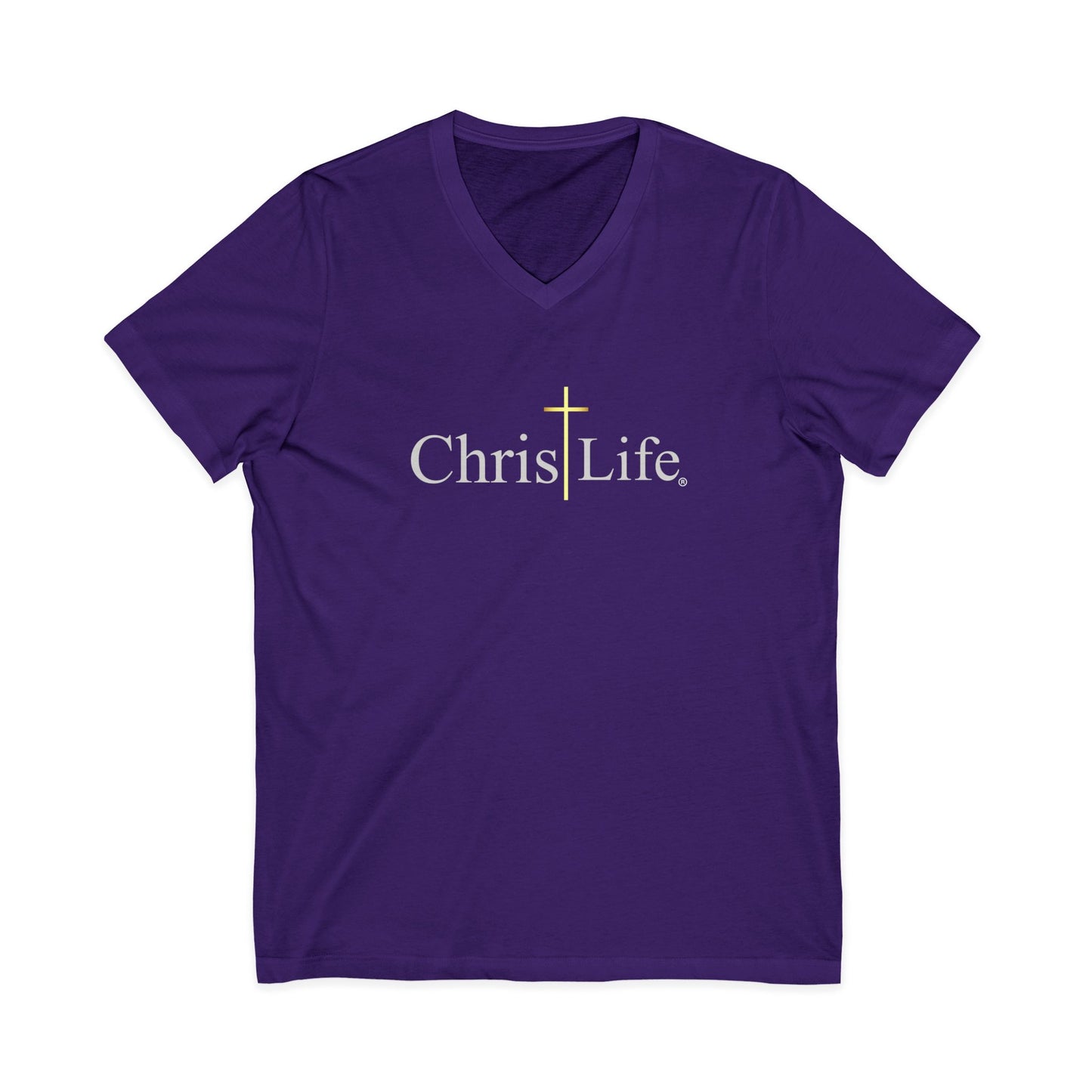 ChristLife, Christian V-Neck Tee | Inspirational Shirt for Faith, Casual Wear, Unisex