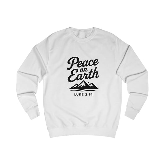 Peace on Earth Unisex Sweatshirt - Black Copy, Cozy, Holiday