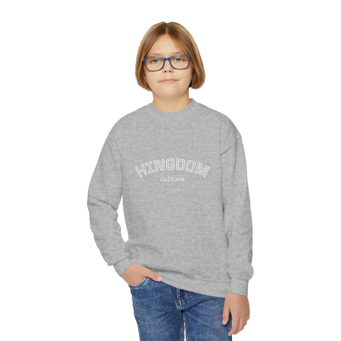 Youth Crewneck Sweatshirt - Cozy Kingdom Culture Pullover, Perfect for Kids & Teens, Great for Everyday Wear, Gifts, Casual Outfits