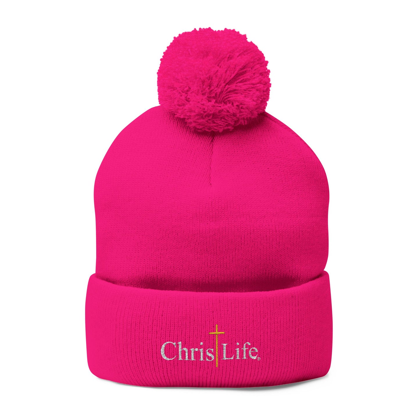 Cozy Embroidered Pom-Pom Knit Winter Beanie - ChristLife