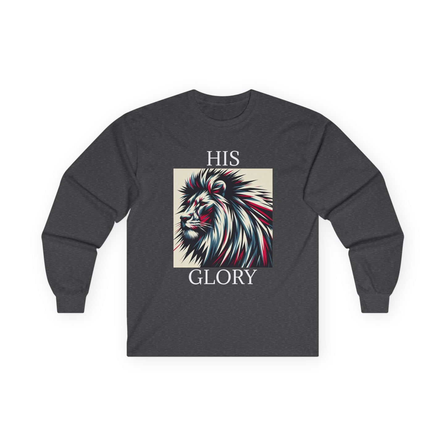 Unisex Ultra Cotton Long Sleeve Tee - HIS GLORY, Majestic Lyon