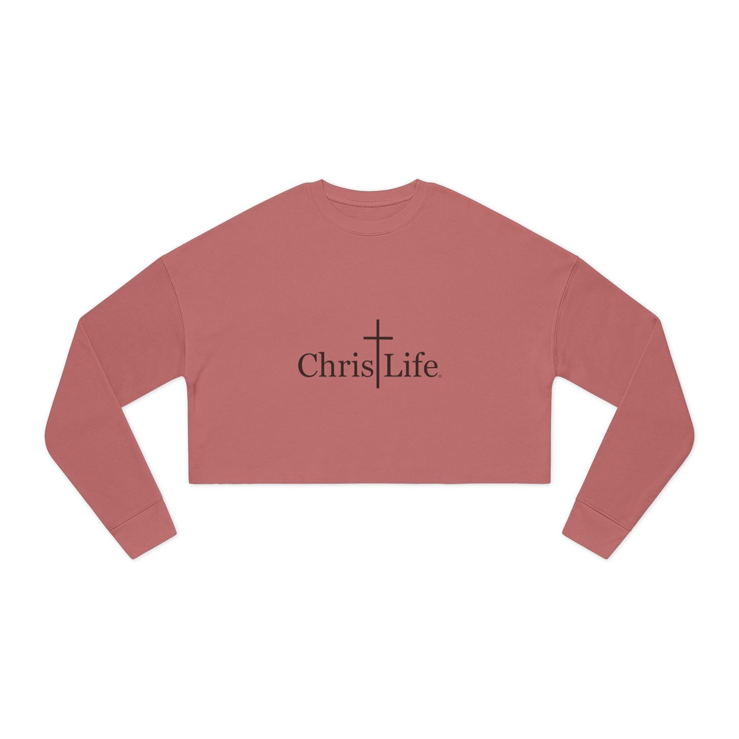 Women's Cropped Sweatshirt, Dark Gray ChristLife Logo