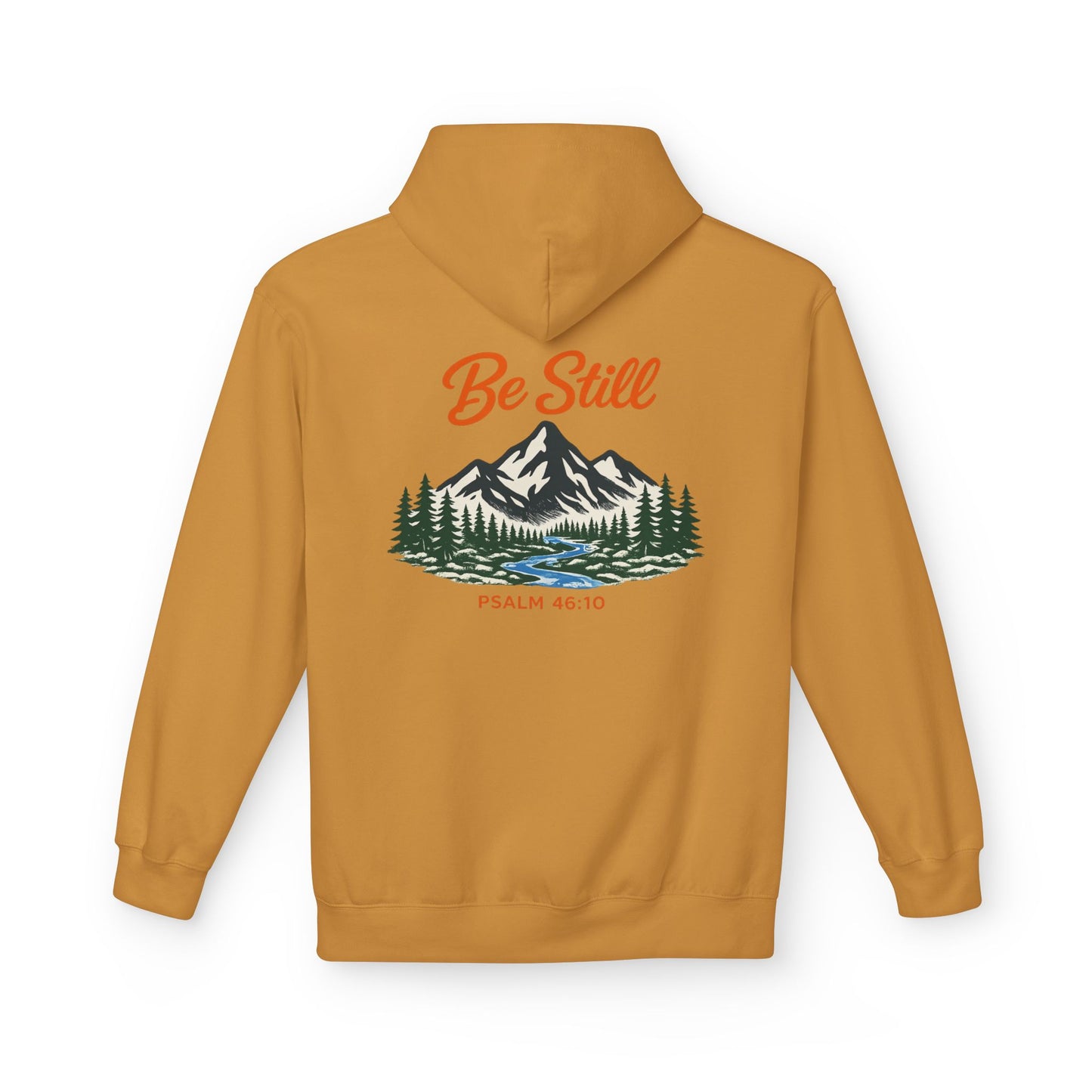 "Be Still" Mountian With Stream  Hoodie - Unisex Midweight Softstyle Fleece