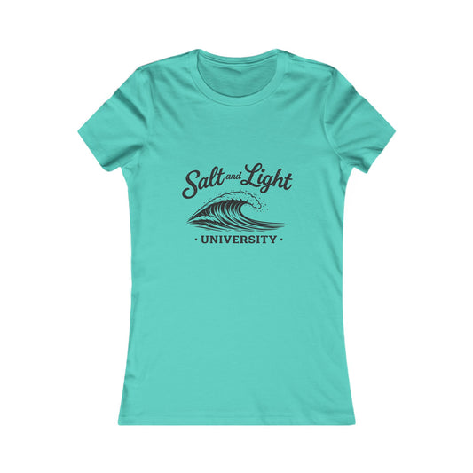 Salt and Light University Women's Tee – Vintage Surf Wave Graphic Shirt
