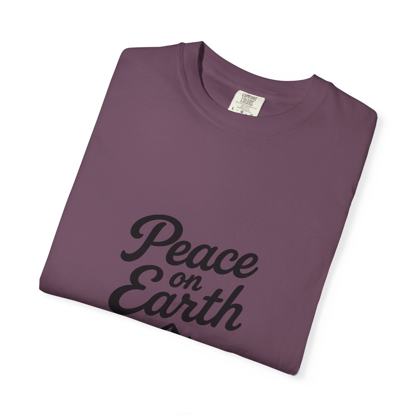 Peace on Earth Unisex T-shirt - Black Copy, Inspirational Graphic Tee for Nature Lovers, Christians, Faith