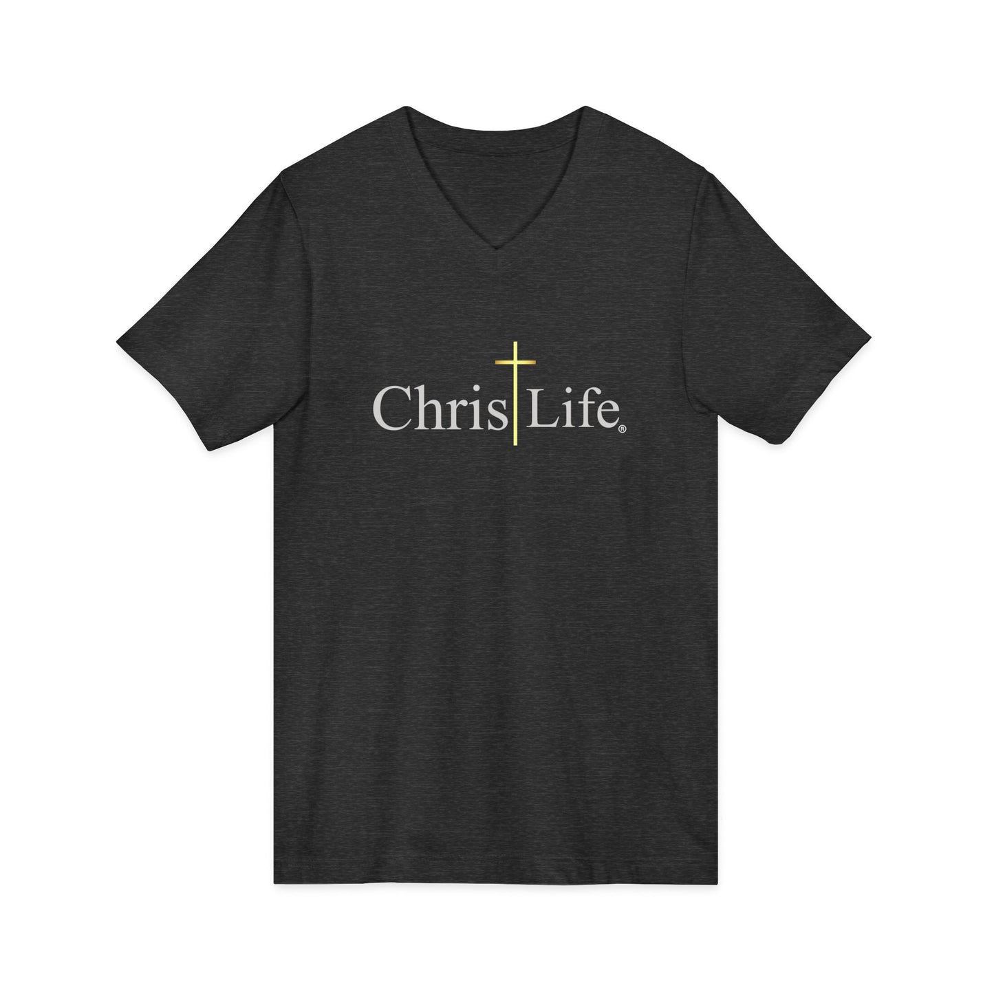 ChristLife, Christian V-Neck Tee | Inspirational Shirt for Faith, Casual Wear, Unisex