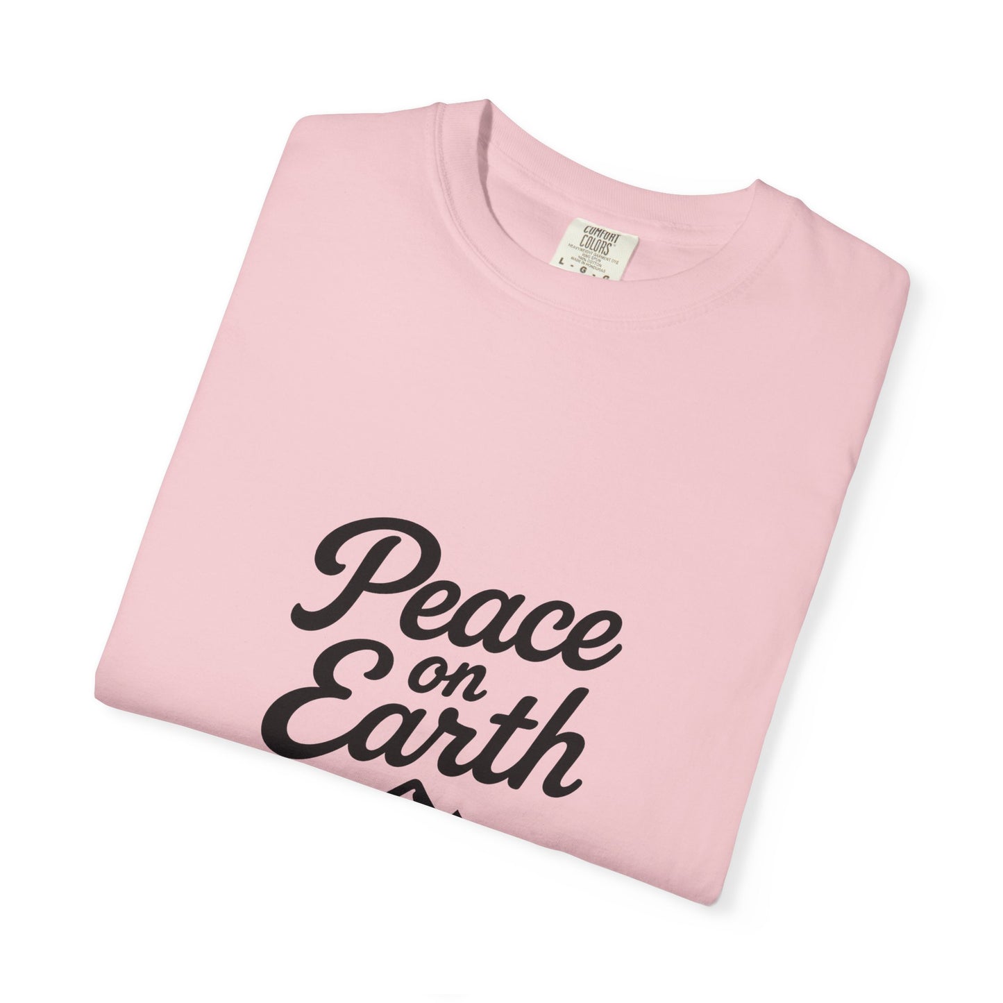 Peace on Earth Unisex T-shirt - Black Copy, Inspirational Graphic Tee for Nature Lovers, Christians, Faith