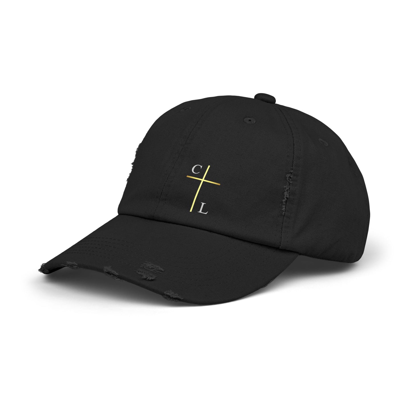 Unisex Distressed Cap with C/L Logo