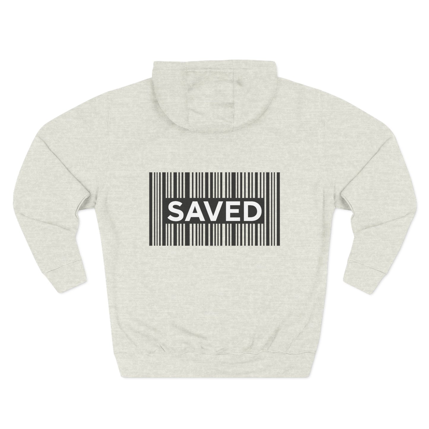 Saved Barcode Hoodie — Faith-Inspired Graphic Fleece Hoodie