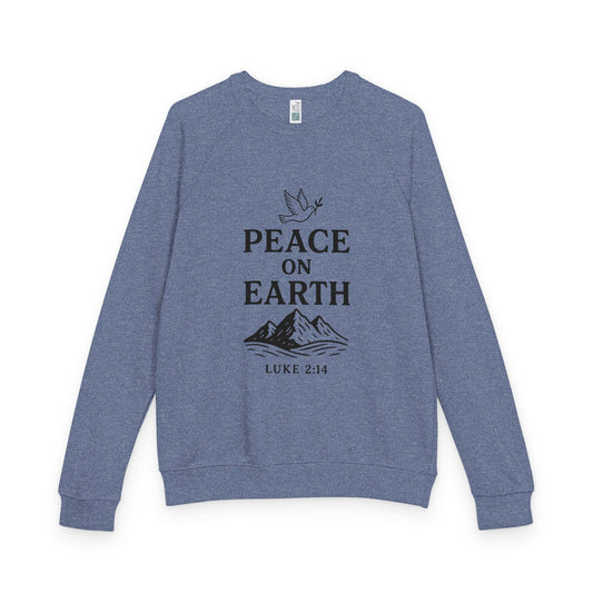 Peace on Earth With Dove - Raglan Crewneck Sweatshirt- French Terry Raglan- Cozy, Stylish.