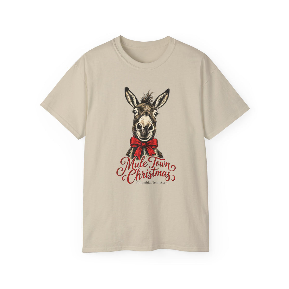 Christmas Mule T‑Shirt - "Mule Town Christmas" Holiday Donkey Tee