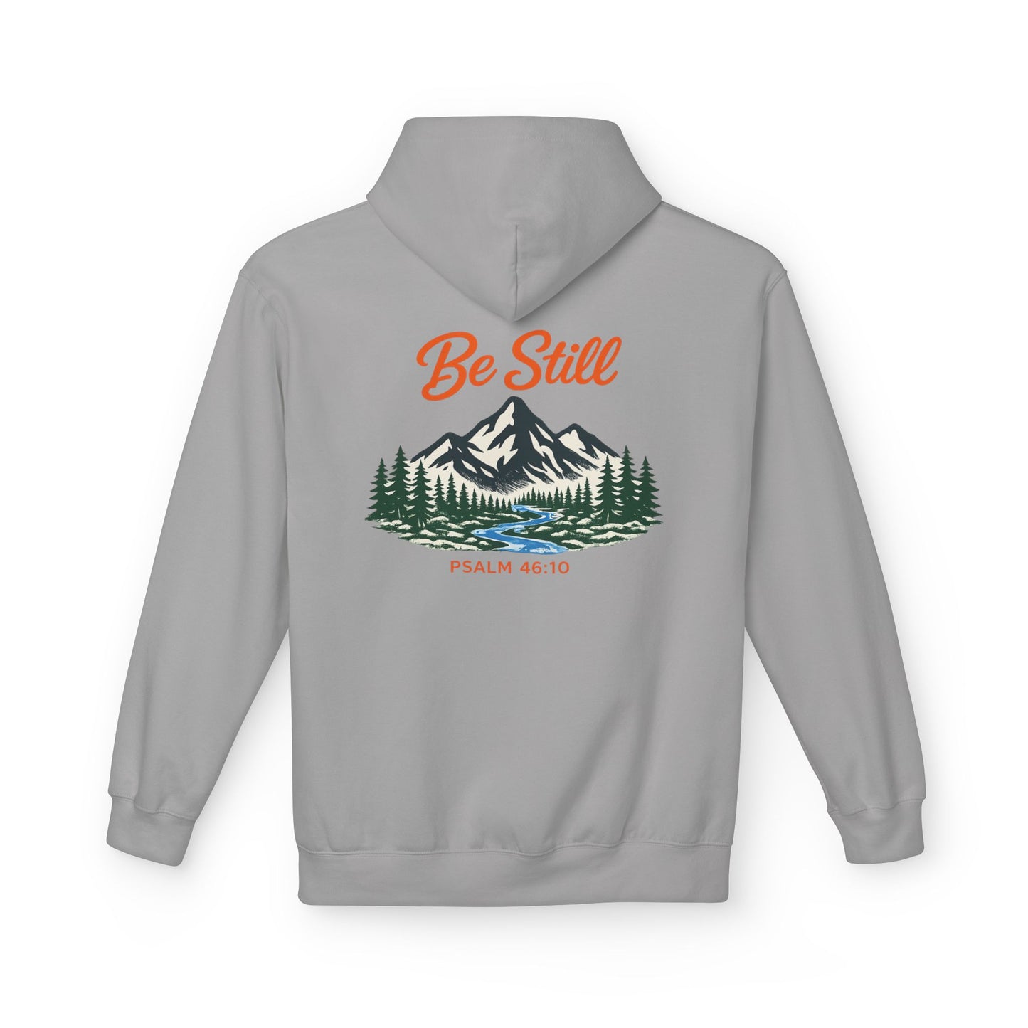 "Be Still" Mountian With Stream  Hoodie - Unisex Midweight Softstyle Fleece