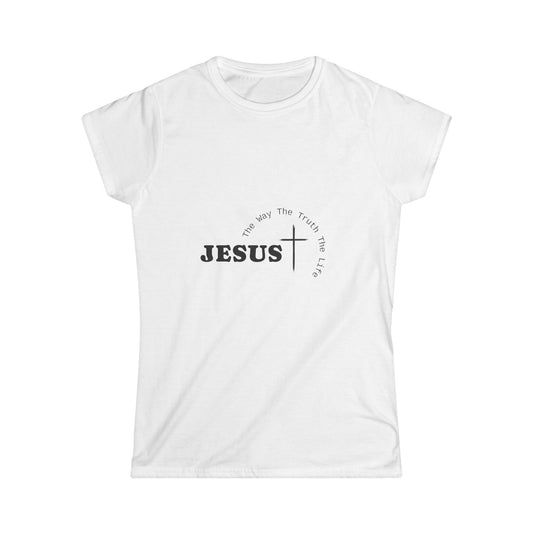 Women's Softstyle Cute Tee - Jesus, The Way, The Truth, The Life