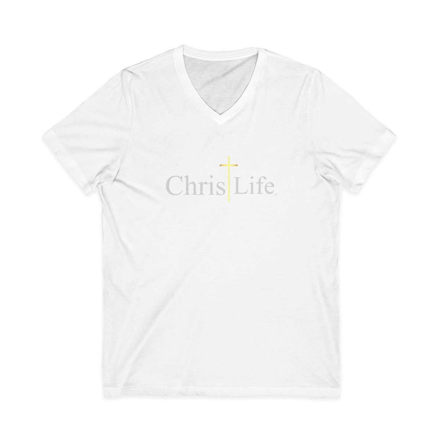 ChristLife, Christian V-Neck Tee | Inspirational Shirt for Faith, Casual Wear, Unisex