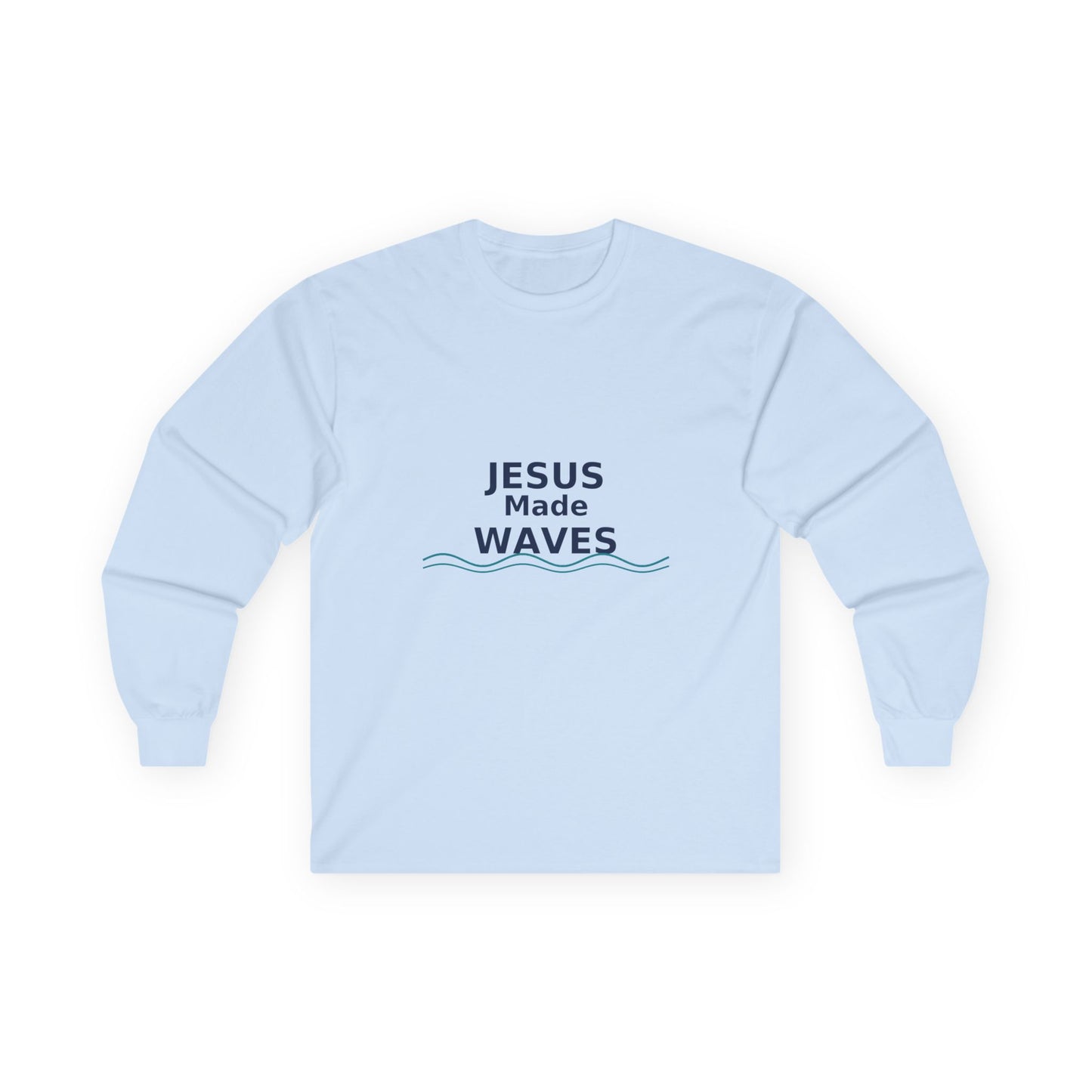 Jesus Made Waves - Christian Inspirational Long Sleeve Tee, Faith T-Shirt,Religious Gift, Unisex Top, Casual Wear, Surfer Faith, Beach Wear, Vacation
