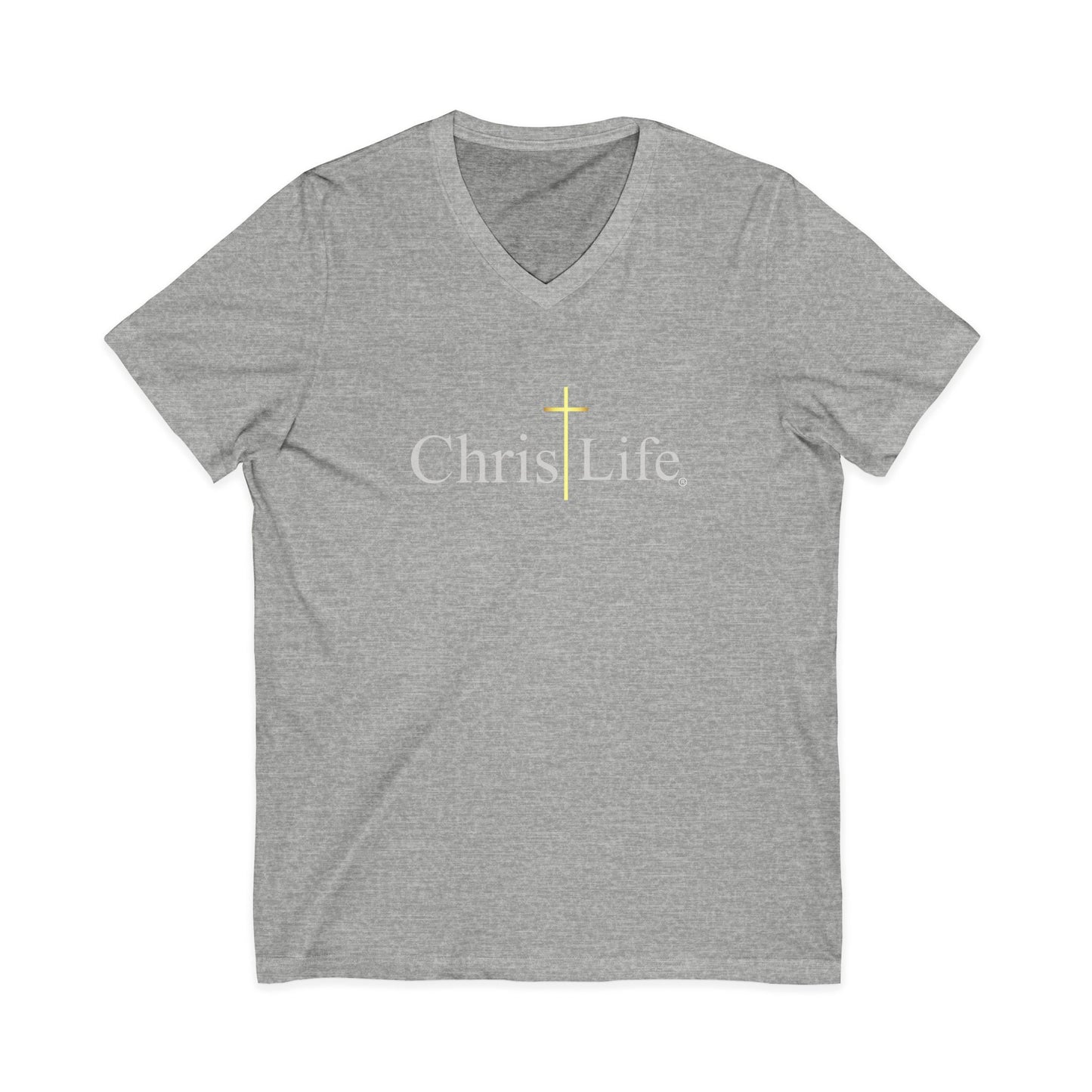 ChristLife, Christian V-Neck Tee | Inspirational Shirt for Faith, Casual Wear, Unisex
