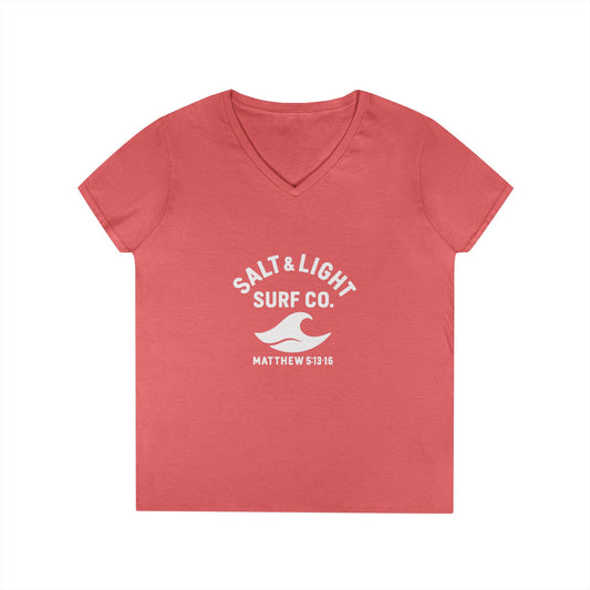 Salt and Light Surf Co/Faith Beach collection Ladies' V-Neck T-Shirt