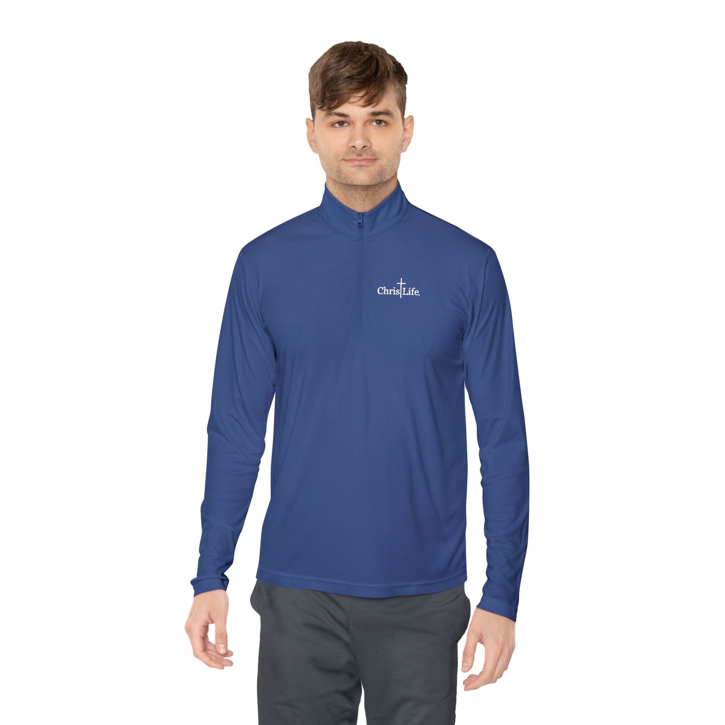 Unisex Quarter-Zip Pullover Workout - ChristLife Logo on front, Sporty