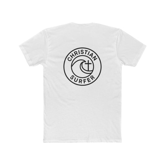 Christian Surfer T-Shirt — Back of the shirt with Faith & Wave Logo