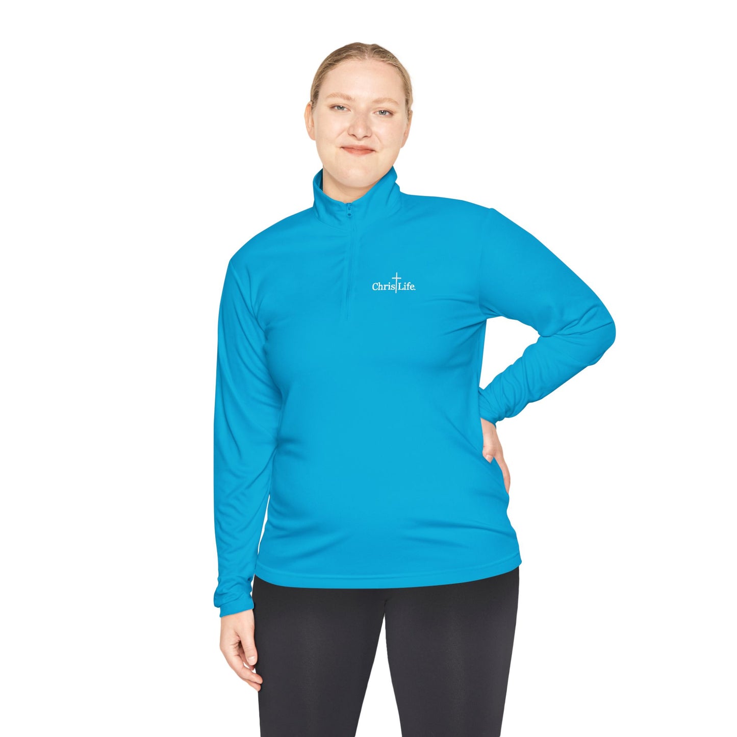 Unisex Quarter-Zip Pullover Workout - ChristLife Logo on front, Sporty
