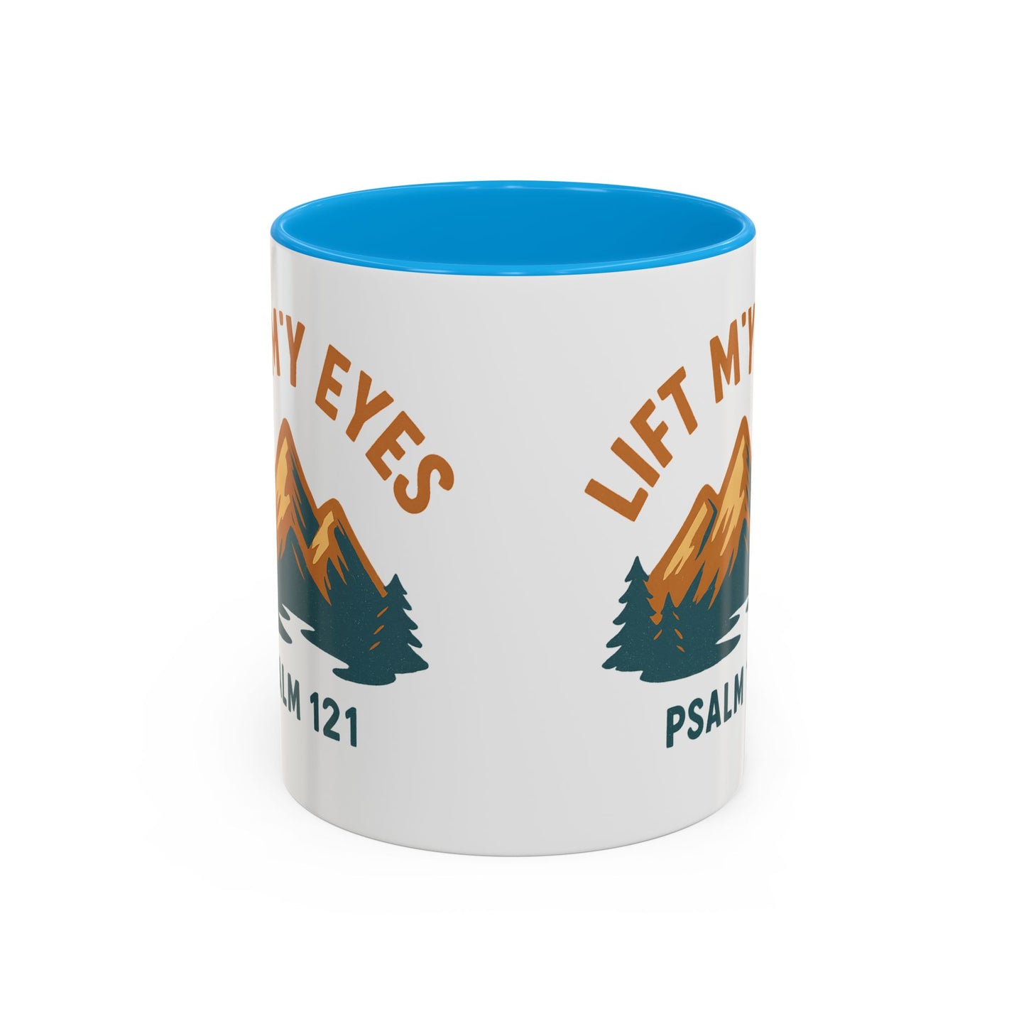 Christian Mountain Mug — "I Lift My Eyes" Psalm 121 Coffee Cup (11oz/15oz)