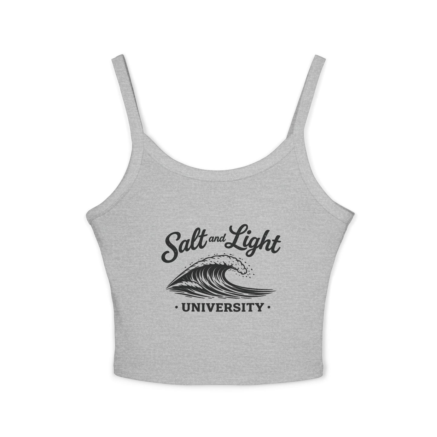 Salt and Light University Crop Tank Top — Vintage ink look, Inspirational Christian Graphic Tank